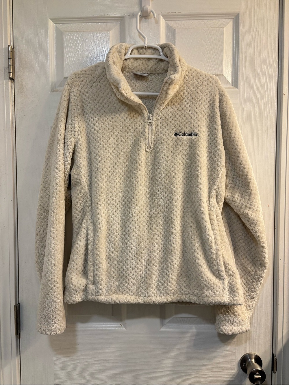 Columbia Cream plush Fleece 1/4 zip Jacket